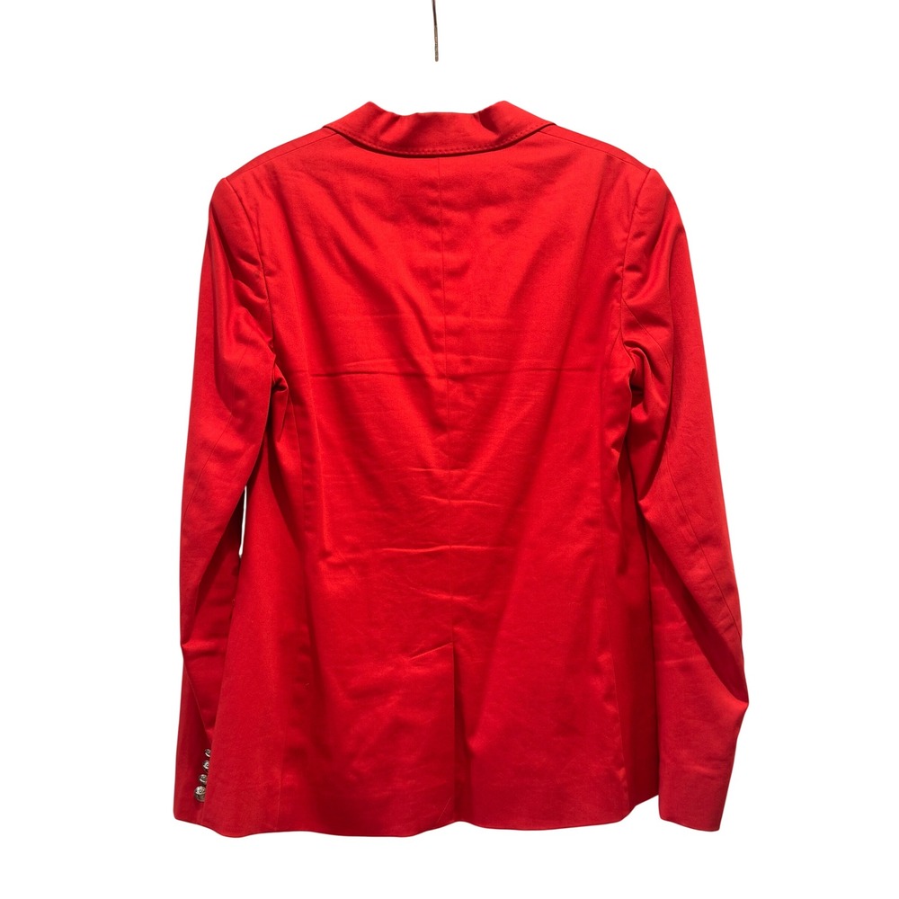 Ralph Lauren Blazer Women 6 Red Bullion Crest Silver Button Preppy Collegiate - Picture 5 of 8
